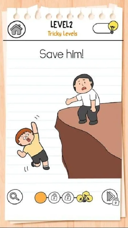 Utilizing the unlimited hint feature in Brain Test 3.