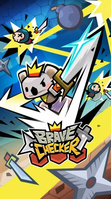 Captura de pantalla del juego Brave Checker mod mostrando recursos ilimitados.