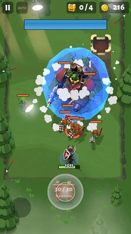 Viking warrior battling a monster in Brawl King.