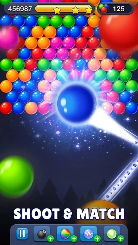 Screenshot showcasing the Auto Win feature in Bubble Pop! Puzzle Game Legend mod.