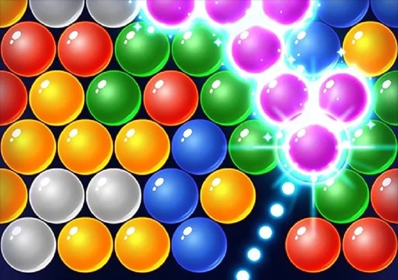 Bidikan gelembung warna-warni di Bubble Shooter Games.