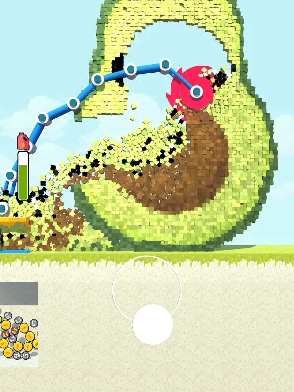 Collecting coins after demolishing a building in Bucket Crusher.