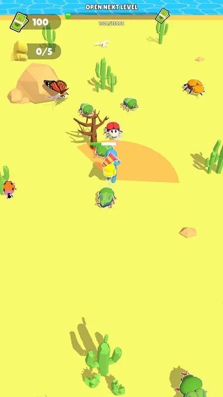 Screenshot showcasing the mod menu in Bugs in Aquarium, highlighting the "Add Cash" feature.