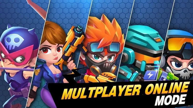 Screenshot do Bullet Brawl mostrando os recursos ilimitados.