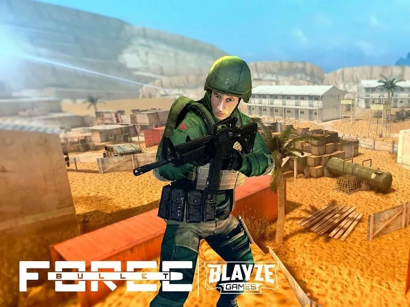 Personalizando armas en Bullet Force MOD APK.