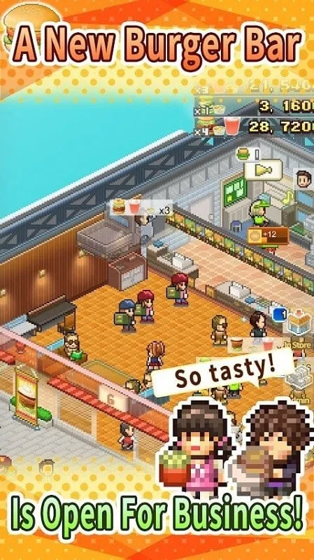 Unlocking features in Burger Bistro Story Mod