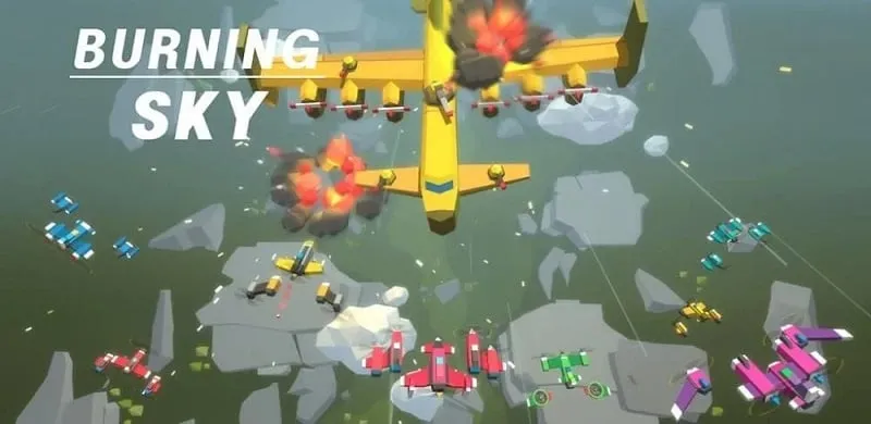 Hình ảnh màn hình chính của game Burning Sky hiển thị lối chơi và cách điều khiển.