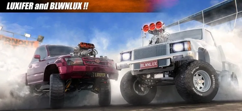 Competindo em uma corrida multiplayer no Burnout Masters.