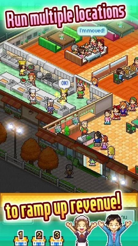 Screenshot da jogabilidade do Cafeteria Nipponica SP destacando o aspecto de atendimento ao cliente.