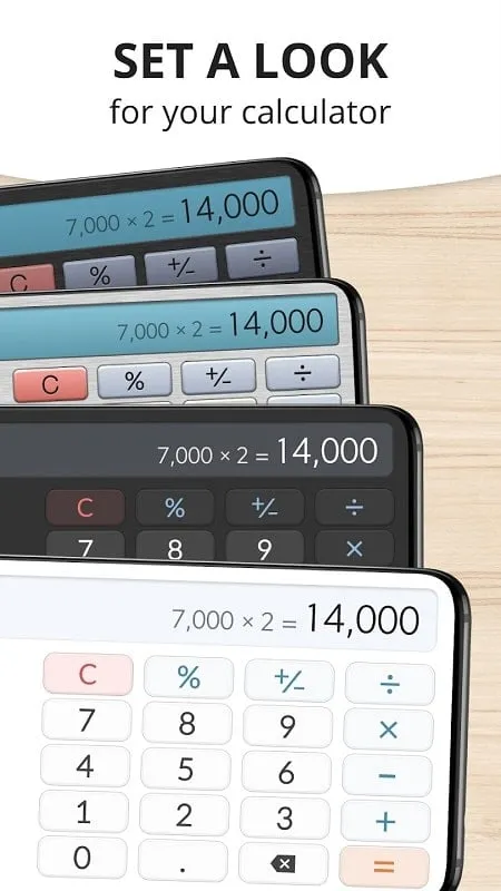 Calculator Plus mod com vários temas disponíveis