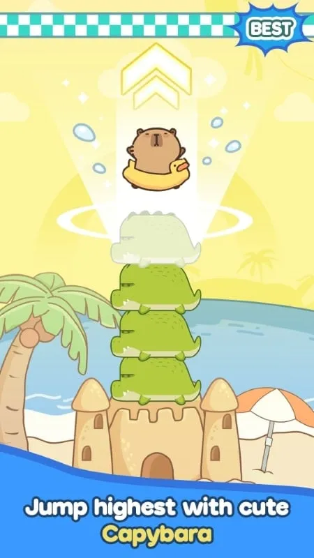 Capybara in pajamas costume in Capybara Jump.