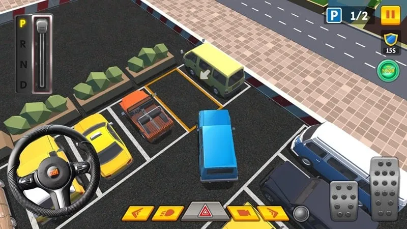 Mostra dos vários carros disponíveis no Car Parking 3D Pro após instalar o MOD APK.