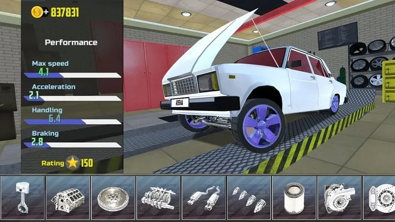 Car Simulator 2 mod rodando em um dispositivo Android.