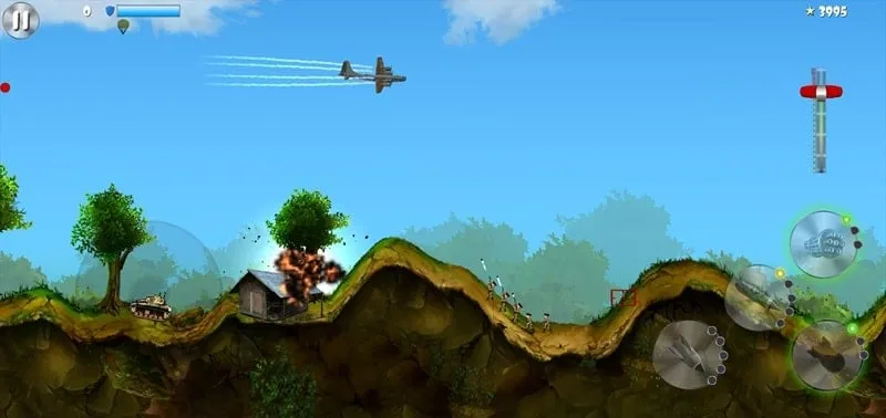 Jugabilidad de Carpet Bombing 3 en Android.