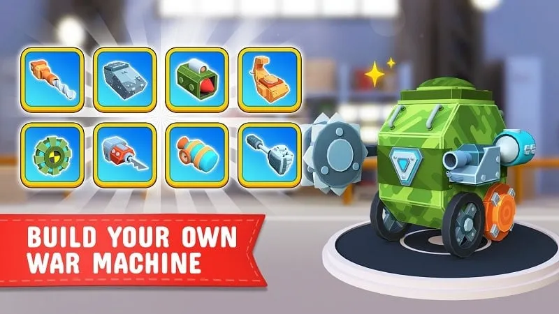 Antarmuka pembangunan robot Cars Clash 3D.