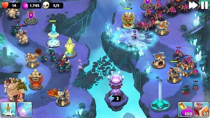 In-game screenshot of Castle Creeps TD showcasing tower defense.