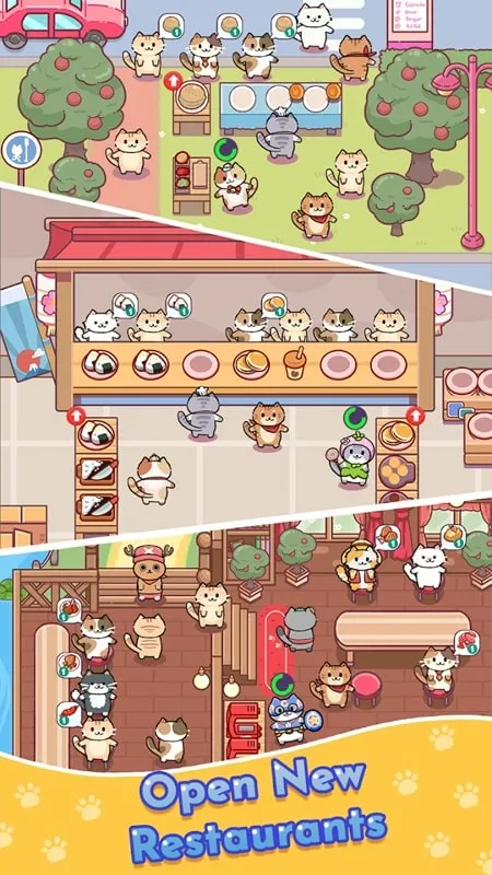 Gameplay screenshot of Cat Bar featuring a cat chef preparing food.