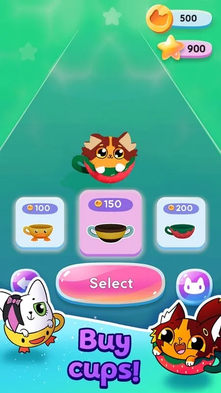 Cat Cup Dance bonus stage rewards.