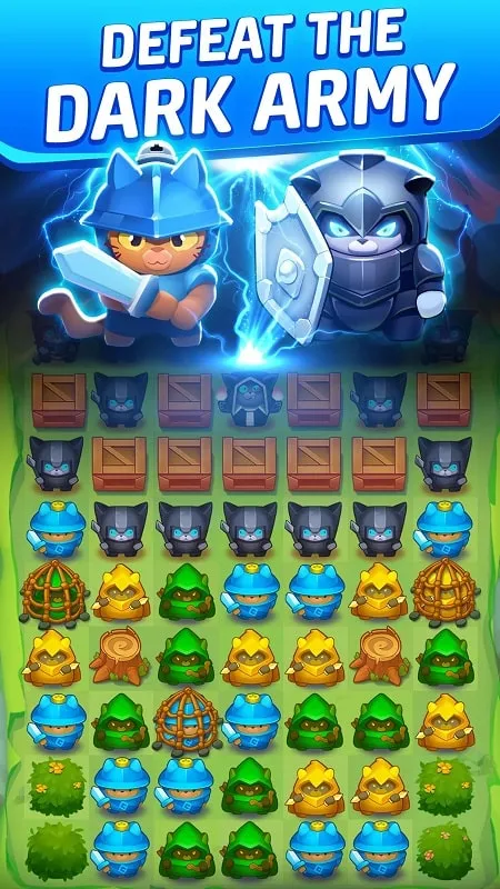 Cat Force game interface showcasing the puzzle gameplay.
