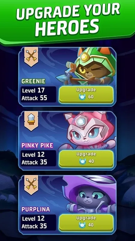Cat Force gameplay screenshot highlighting the battle mechanics.