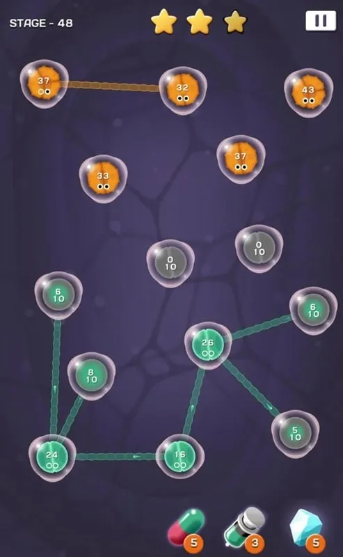 Cell Expansion Wars gameplay on an Android device.