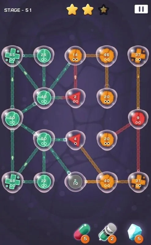 Cell Expansion Wars language selection menu.