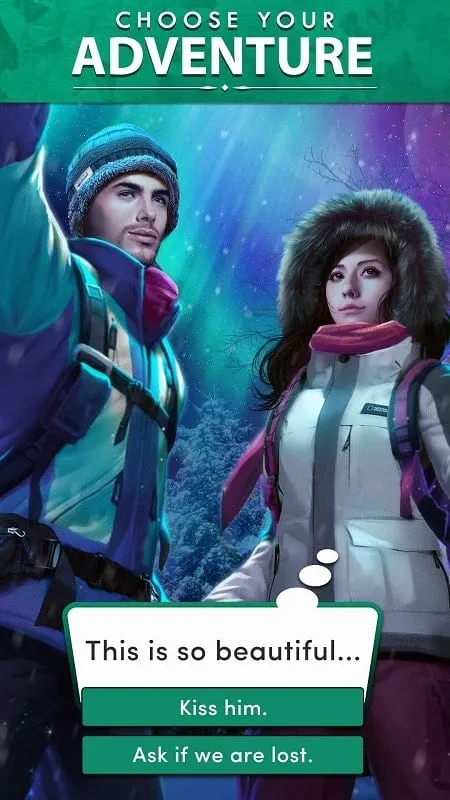 Screenshot of the Chapters game interface showcasing the unlimited ticket feature.