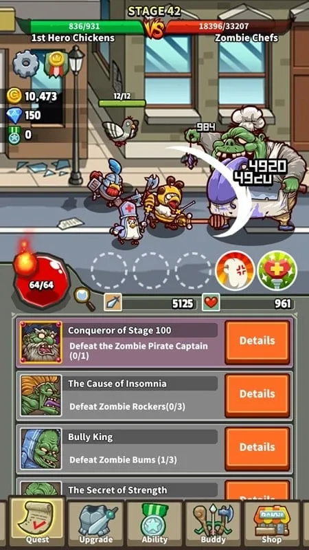 A screenshot displaying the gameplay with the Dumb Enemy mod activated.