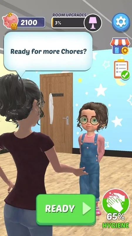 Downloading Chores! MOD APK on an Android phone.