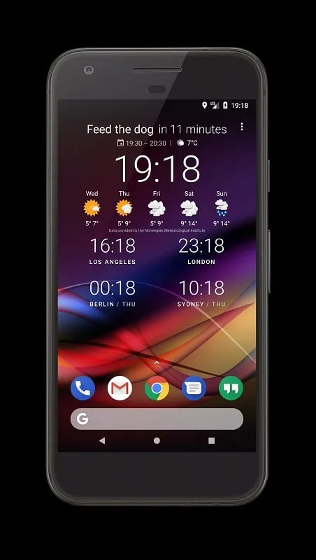 Giao diện Chronus Information Widgets mod hiển thị các tính năng premium