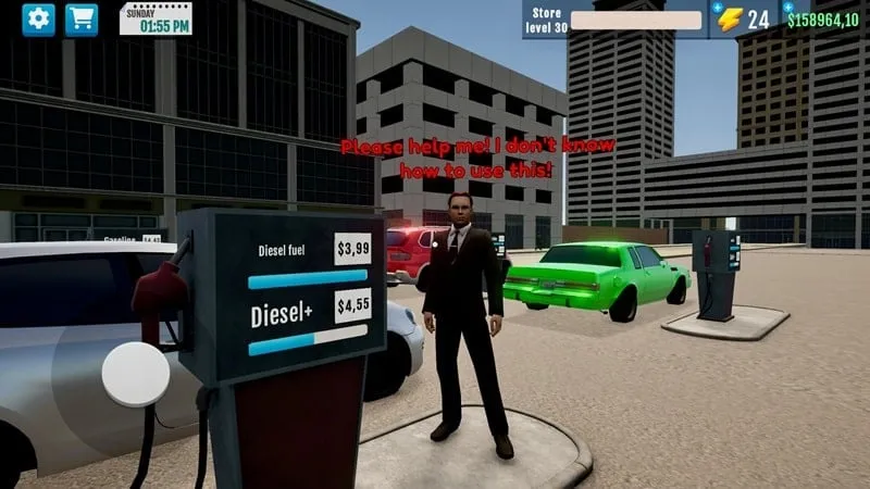 Utilizing unlimited resources in City Gas Station Simulator 3D MOD APK.