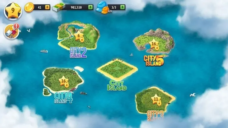 Ảnh chụp màn hình trong game hiển thị nhiều tùy chọn xây dựng trong City Island: Collections.