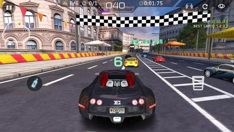 Atualizando o motor de um carro no City Racing 3D com o mod de dinheiro infinito.