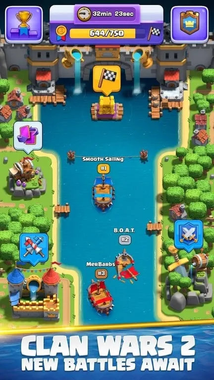 Jugabilidad de Clash Royale mostrando la función de dinero infinito.