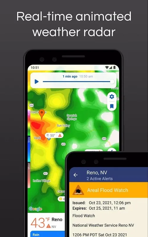 Clime mod map view with detailed weather information