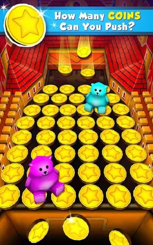 Captura de pantalla del menú de mods de Coin Dozer con recursos ilimitados.