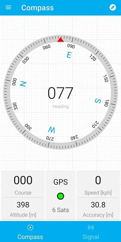 Interfaz de Compass and GPS Tools mod mostrando funciones premium