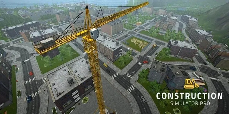 Màn hình bắt đầu của Construction Simulator PRO.