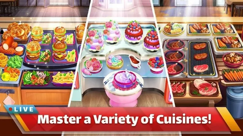 Screenshot of Cooking Channel showcasing different restaurant locations.