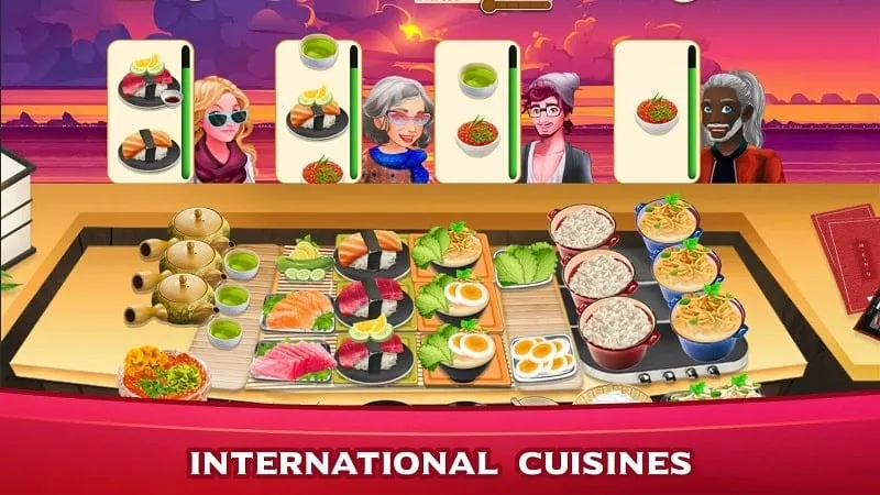 Usando el dinero infinito en Cooking Mastery MOD APK.