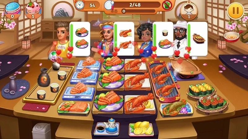 Screenshot of Cooking Star showcasing restaurant upgrades.