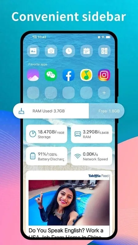 Menu pengaturan Cool R Launcher menunjukkan kunci aplikasi dan fitur lainnya