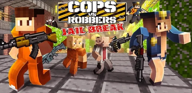 Captura de pantalla de Cops Vs Robbers mostrando los gráficos en bloques y la acción intensa.