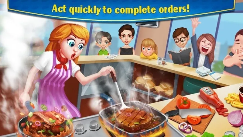 Meningkatkan peralatan dapur di Crazy Cooking MOD APK.