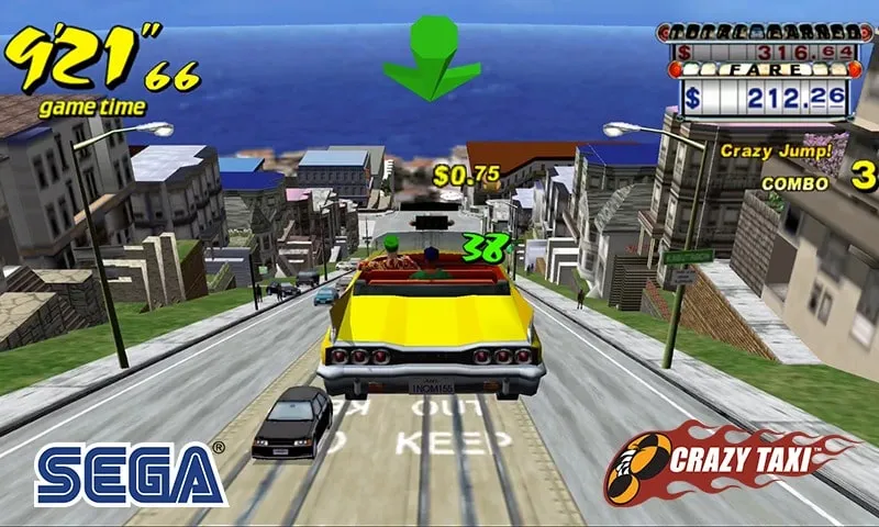 Tela de seleção de personagens no Crazy Taxi Classic.