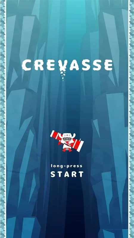 Captura de pantalla del juego Crevasse que muestra el entorno del juego y los elementos de la interfaz de usuario.