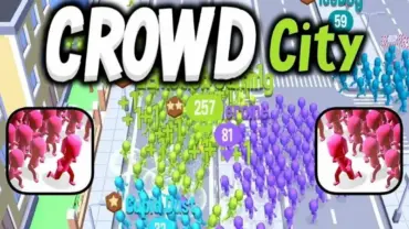 Crowd City gameplay screenshot showcasing large crowds.