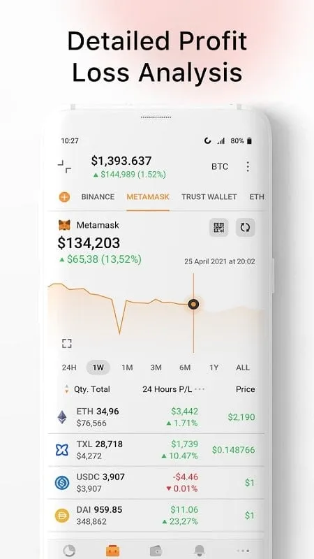 Using the DeFi Wallet in Crypto Tracker MOD APK