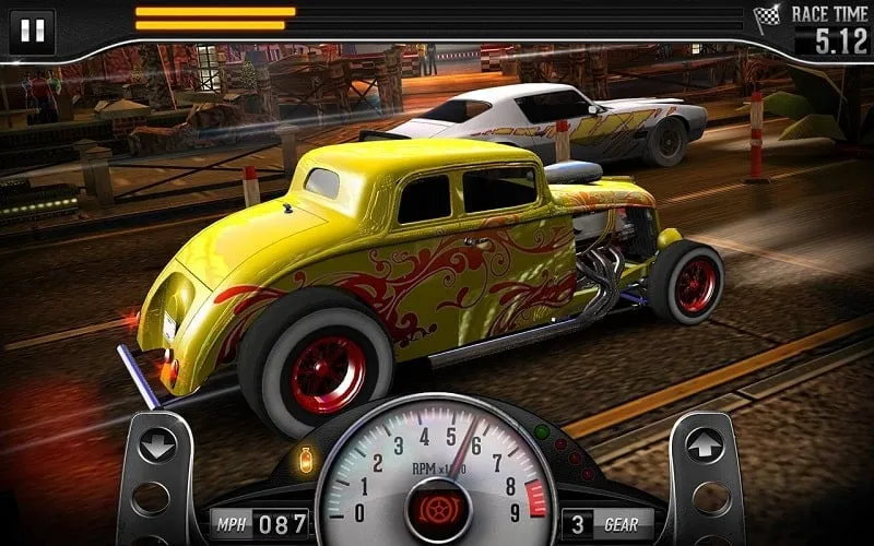 Uma captura de tela da garagem no CSR Classics, exibindo vários carros clássicos.