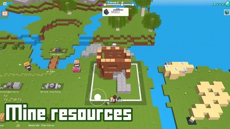 CubeCraft gameplay screenshot showing the cube-based world and building interface.